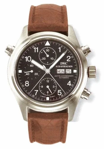 IWC Pilot's Watch Doppelchronograph Stainless Steel / Black / Italian / Strap IW3711-06 (IW371106)
